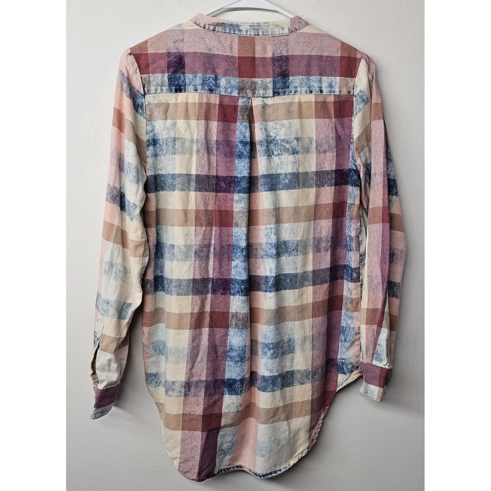 Isabella Sinclair for Anthropologie XS Plaid Shirt Blouse Ruffled 100% Cotton - Picture 2 of 7